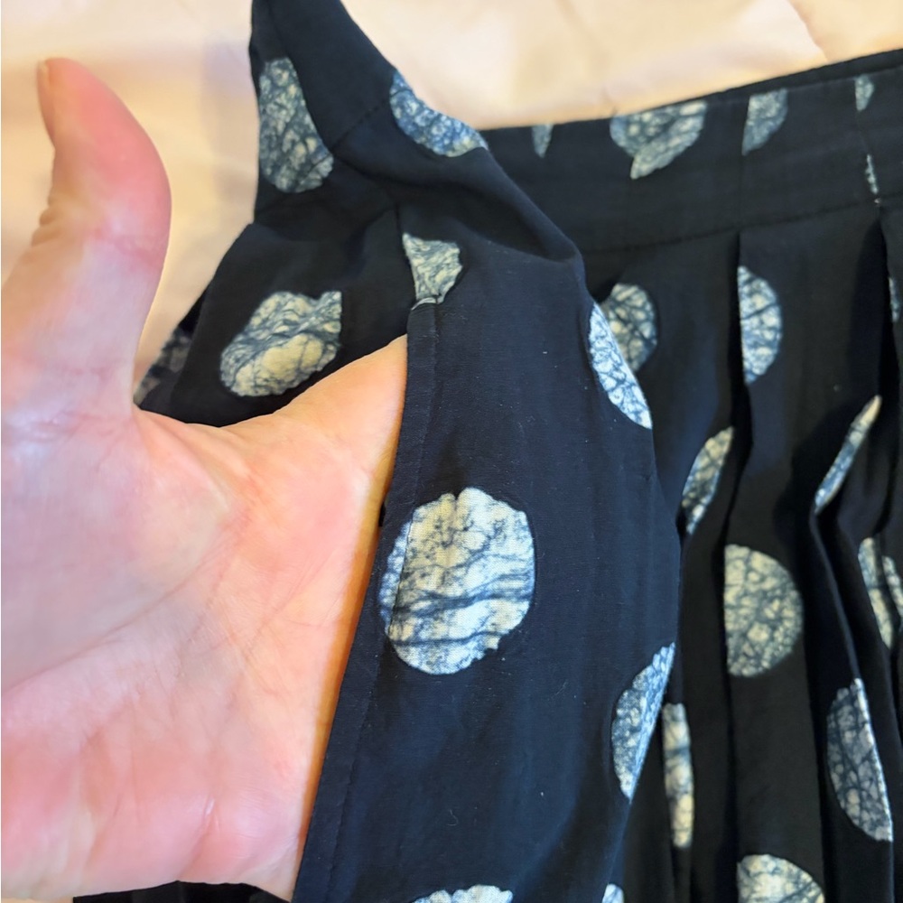 Toast Navy  Maxi Skirt with White Polka Dot Print - Picture 7 of 8